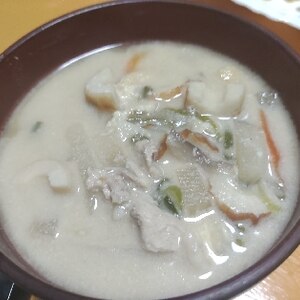 白菜と大根とにんじんと高野豆腐のかす汁